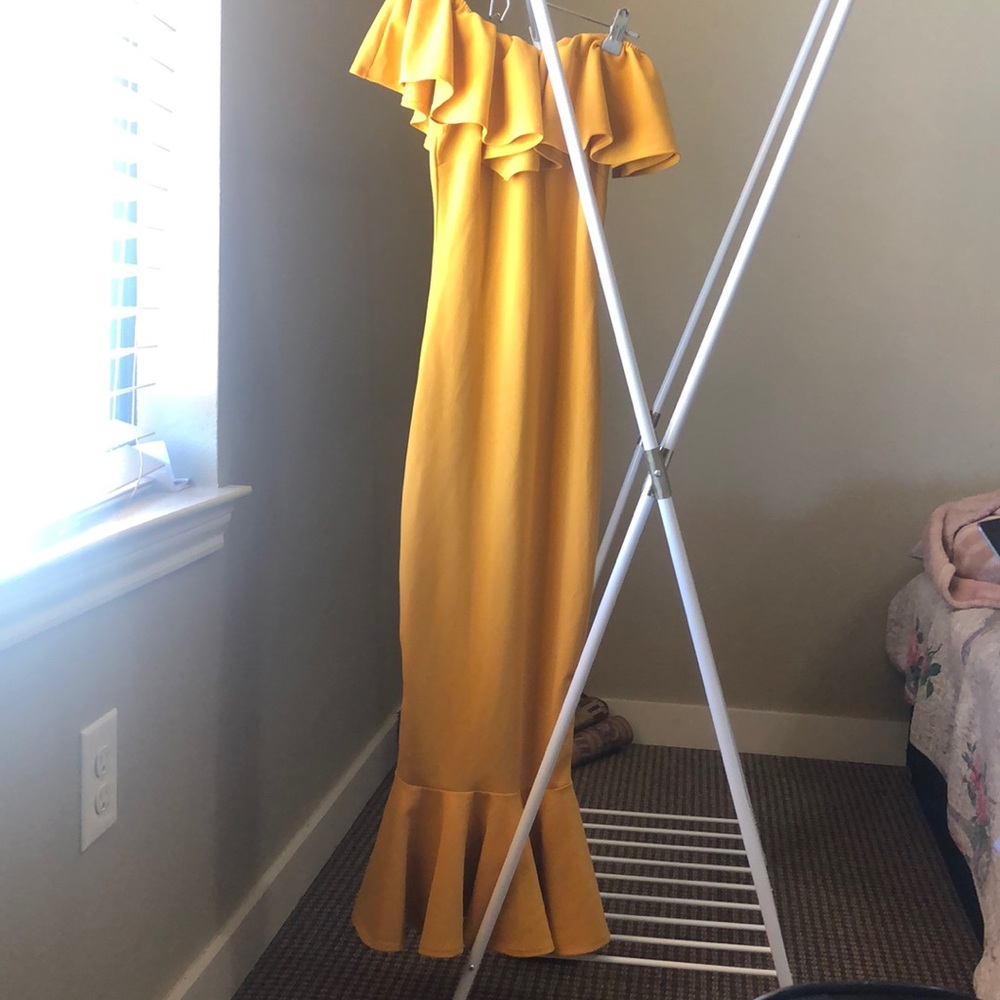 Mermaid Dress - yellow mustard